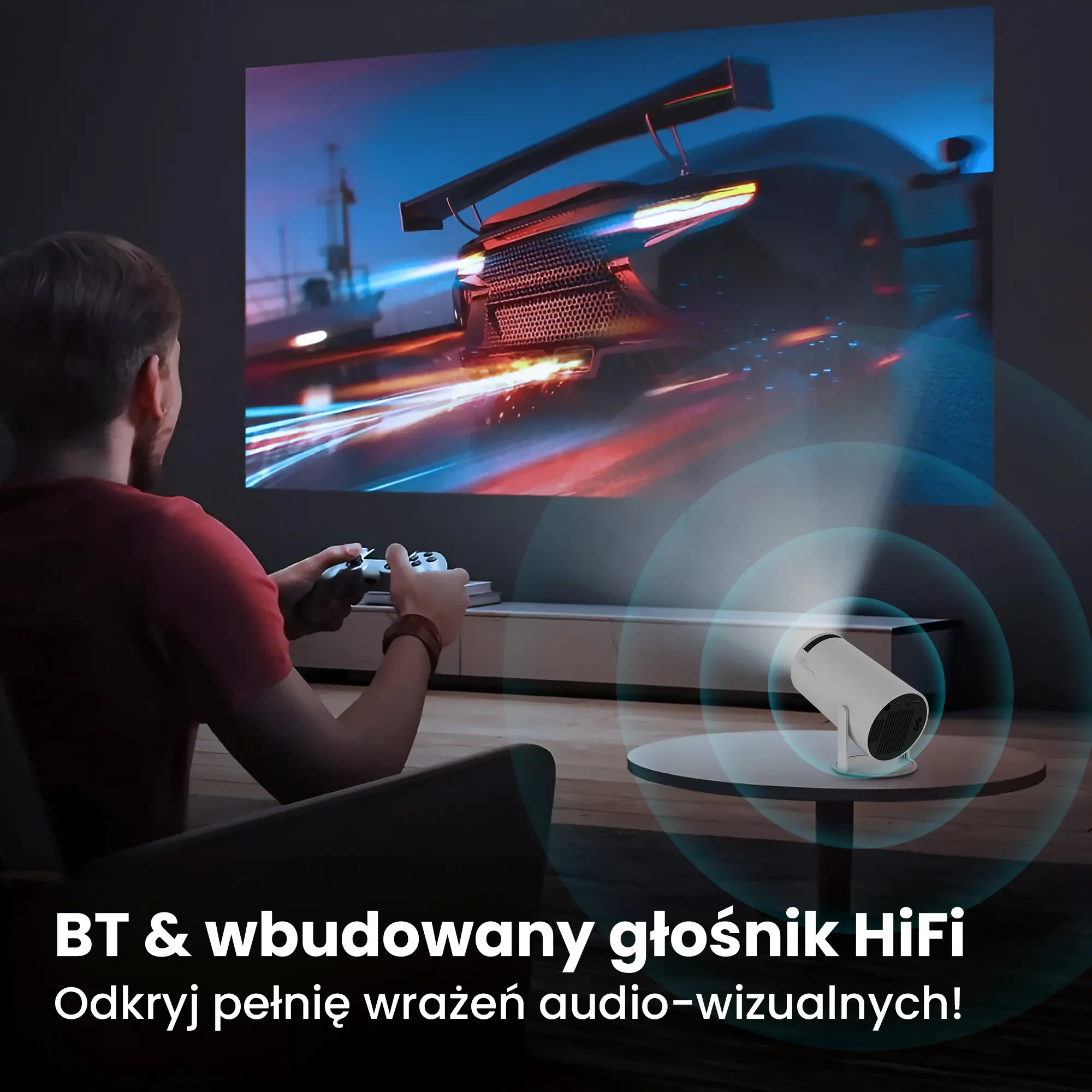 Extralink Smart Life Smart Projektorius ESP-Mini, 200 ANSI, 720p, Auto Keystone Correction, Android 11 aprašymas - Prekės nuotrauka