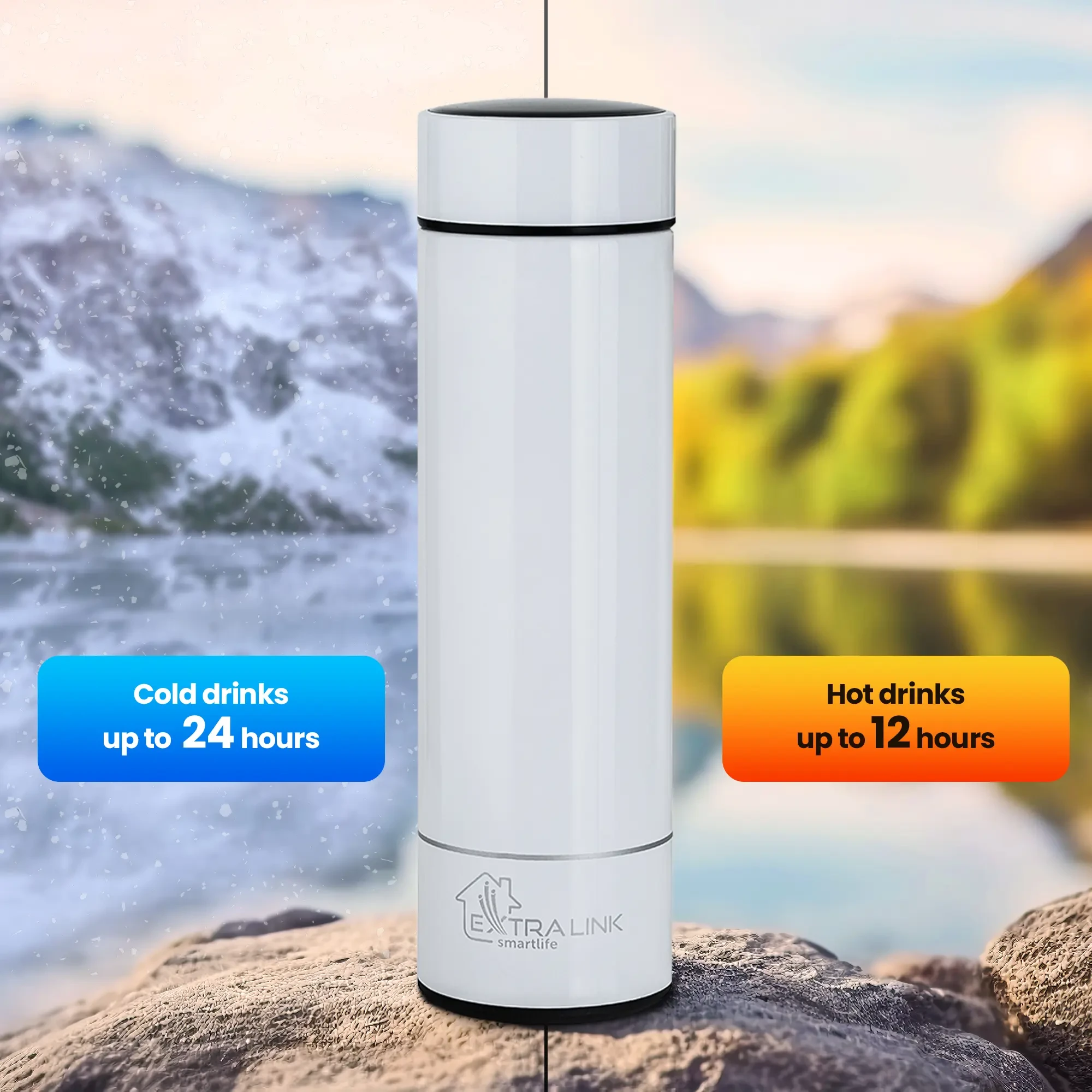Extralink Smart Travel Mug Rožinė | Termo puodelis | Termos su wyświetlaczem LED aprašymas - Prekės nuotrauka