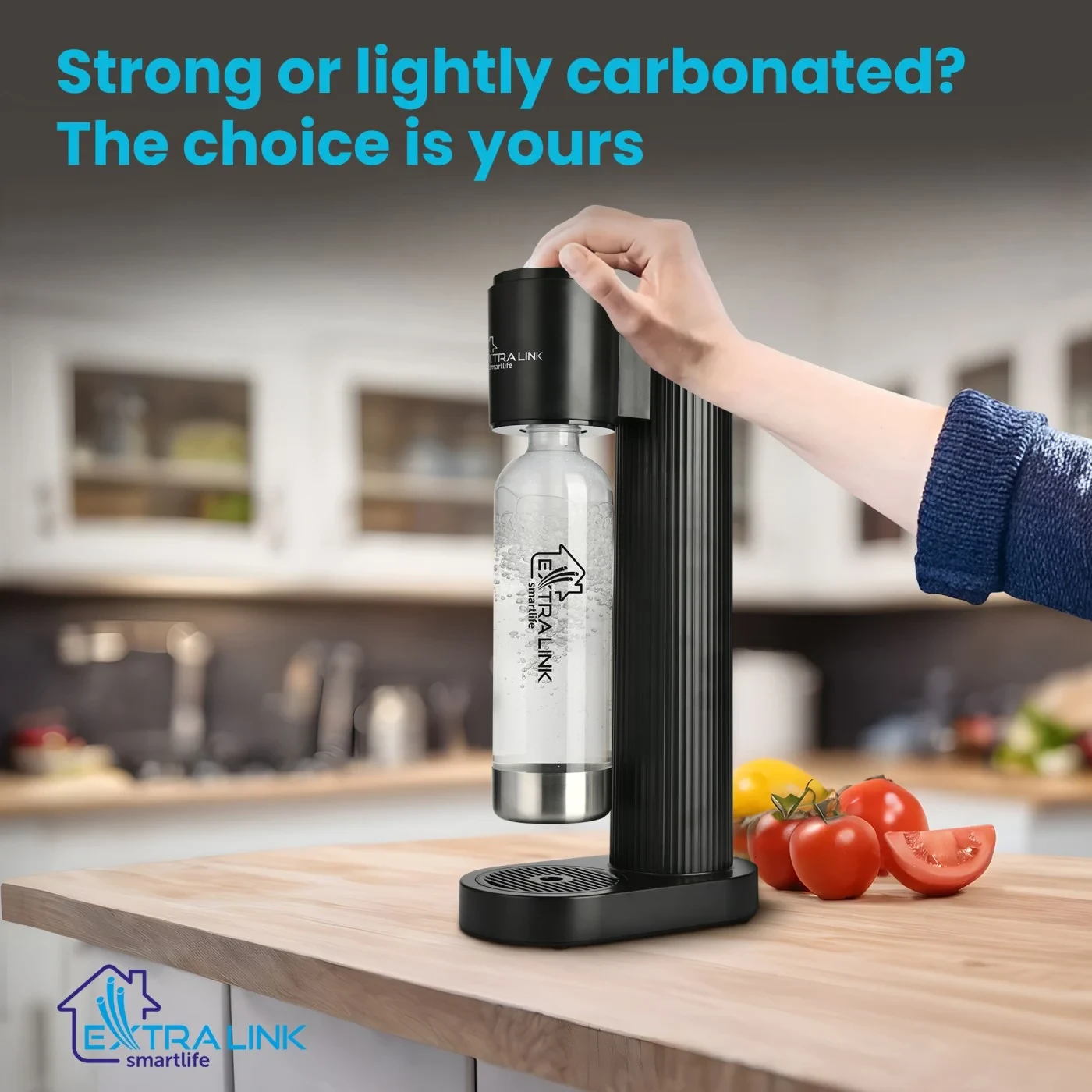 Extralink SmartLife Hydrospark Juodas Soda Maker, SJ-191B aprašymas - Prekės nuotrauka
