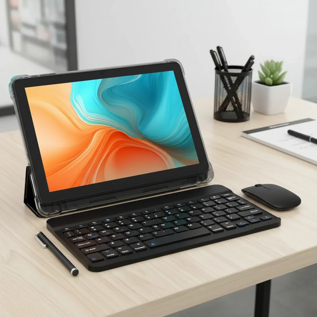 Extralink Planšetė CP31 4GB RAM+128GB Juodas | Planšetė | Android 15, 2Mpx+8Mpx, 6000mAh, 1280x800px, klaviatūra, pelė, rysik aprašymas - Prekės nuotrauka