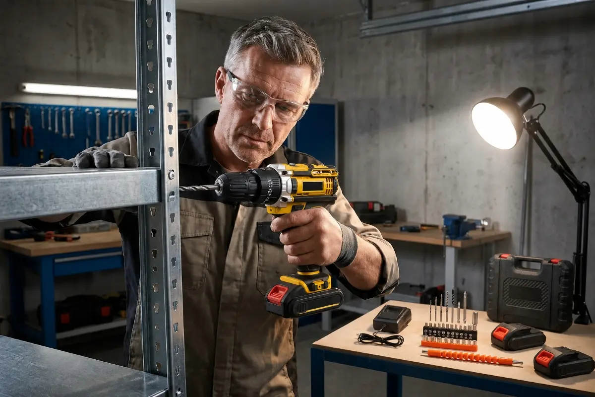 Extralink Tools Geltona Cordless Drill with 2 Batteries aprašymas - Prekės nuotrauka