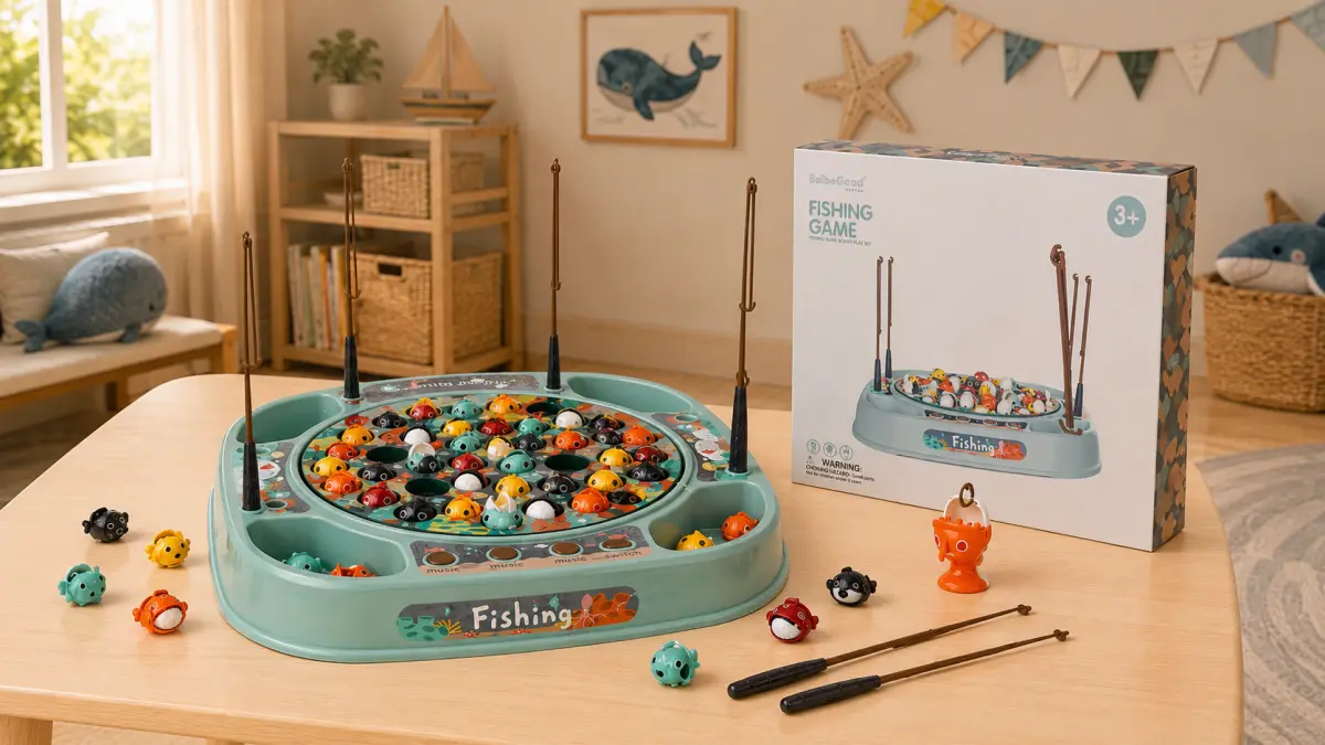 EXTRALINK TOYS Žaidimas ŁOWIENIE RYBEK ZRĘCZNOŚCIOWA RYBKI DO ŁOWIENIA 45 SZT + 4 WĘDKI MUZYKA aprašymas - Prekės nuotrauka