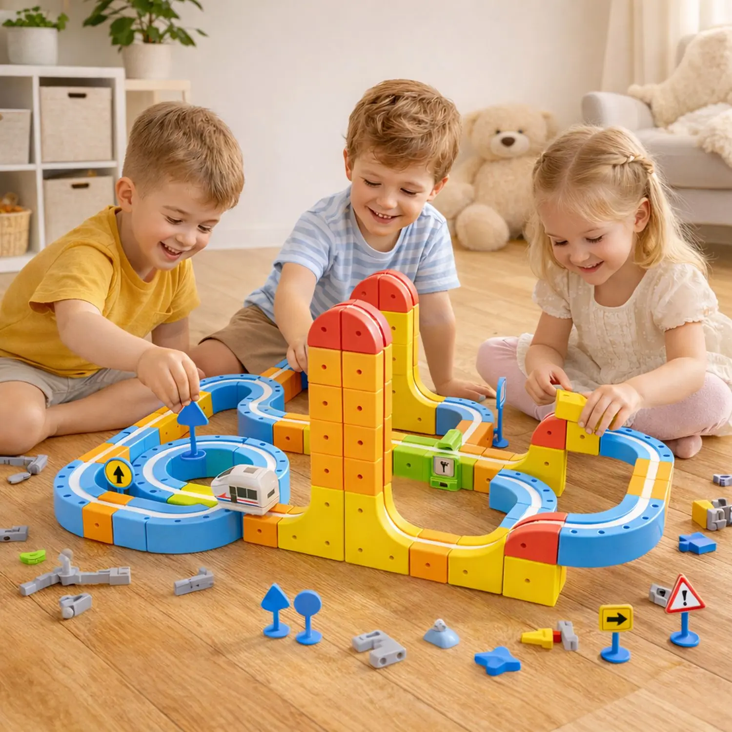 Extralink Toys, magnetic track set, magnetic train, magnetic levitation, (150 pcs) aprašymas - Prekės nuotrauka