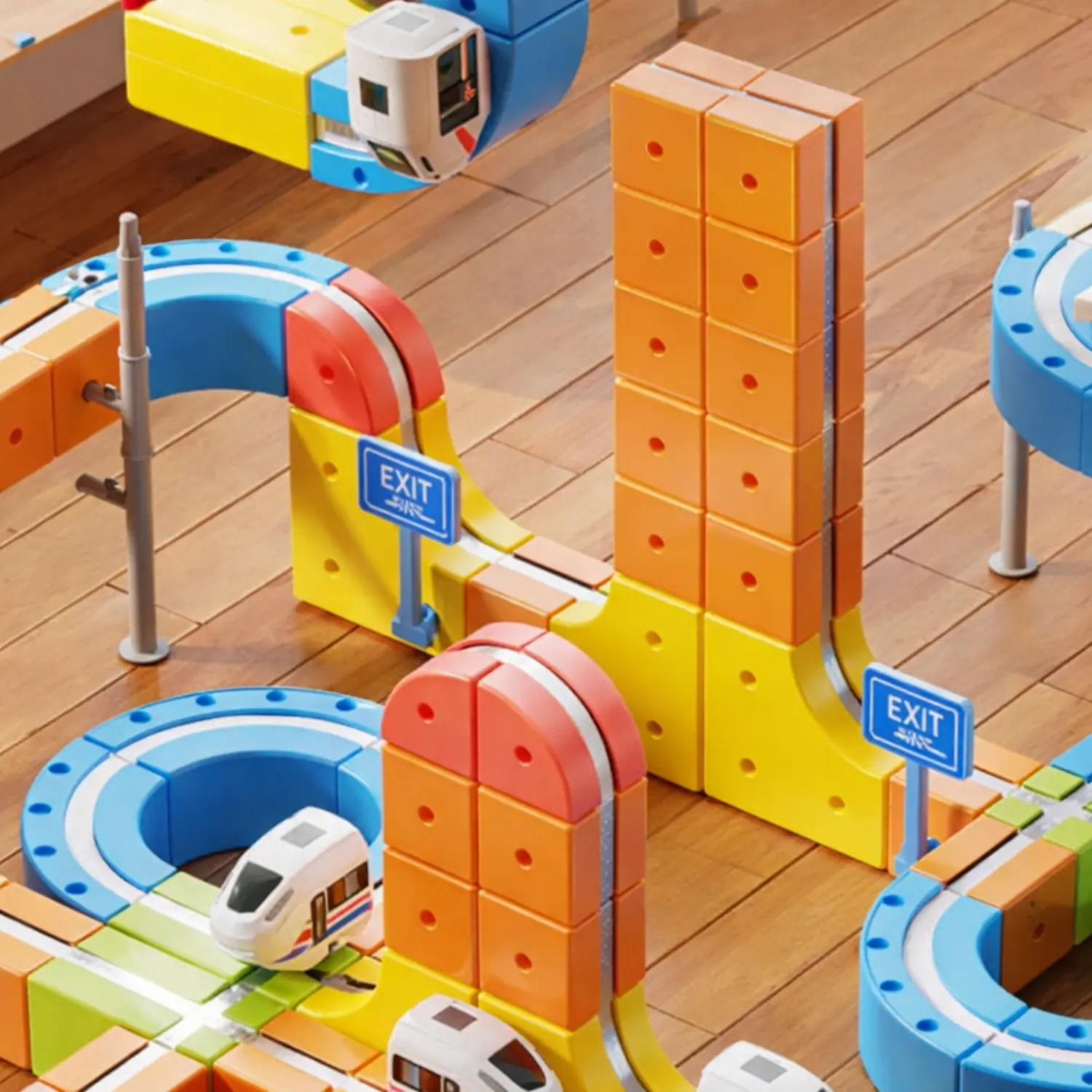 Extralink Toys, magnetic track set, magnetic train, magnetic levitation, (150 pcs) aprašymas - Prekės nuotrauka
