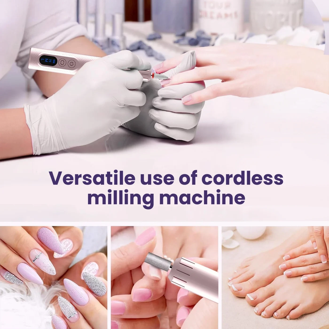 Extralink Wireless Nail Drill, Rožinė aprašymas - Prekės nuotrauka
