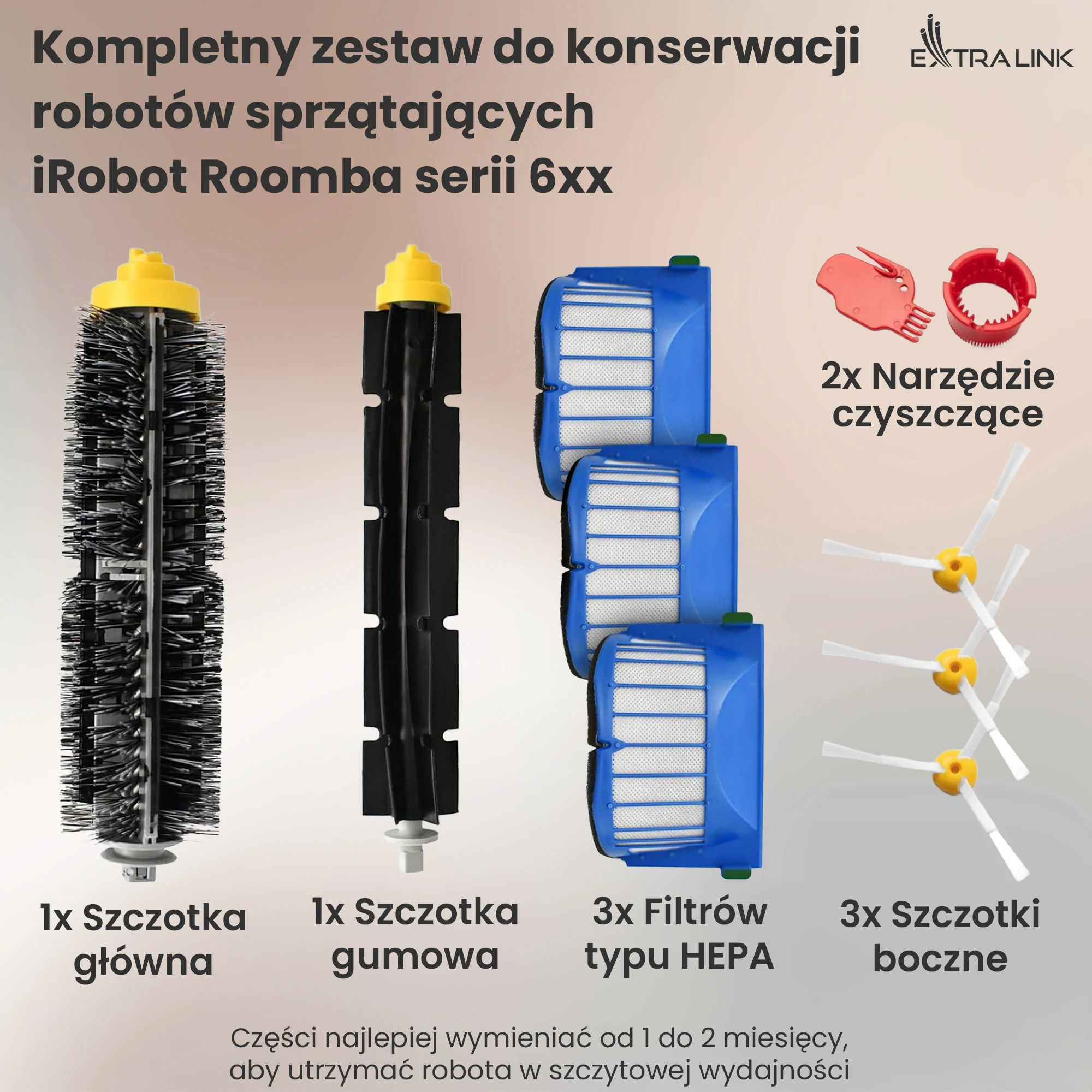 Extralink iRobot Roomba 6xx series, Accessories set, replacement aprašymas - Prekės nuotrauka