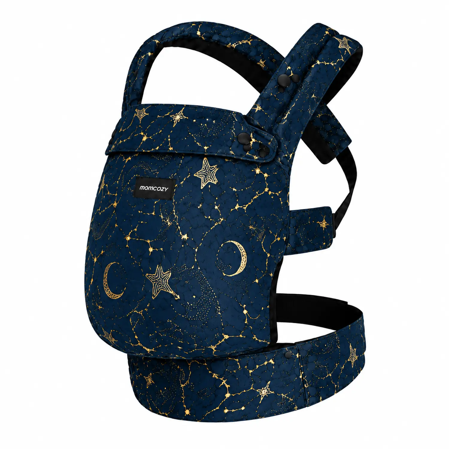 Momcozy BC001 Baby Carrier Newborn to Toddler Cotton Starry Night | Baby carrier | Cotton, from newborn to toddler, starry pattern aprašymas - Prekės nuotrauka