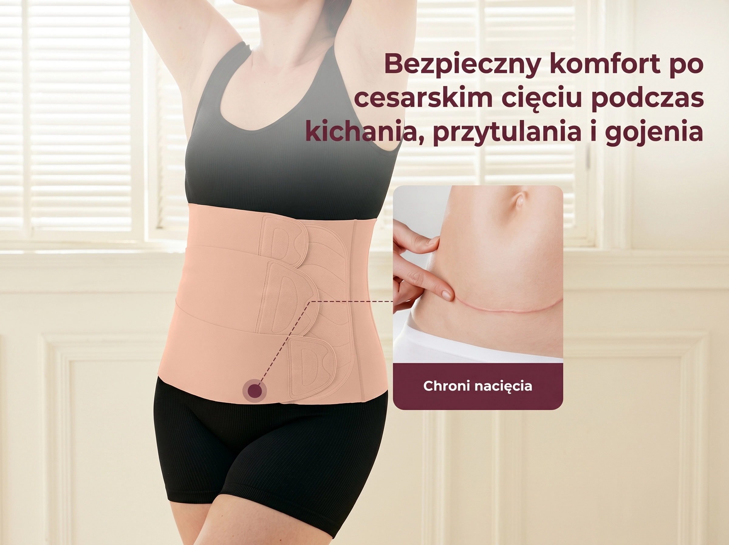 Momcozy ErgoWrap Belly Band (L) | Postpartum belt | Nude aprašymas - Prekės nuotrauka