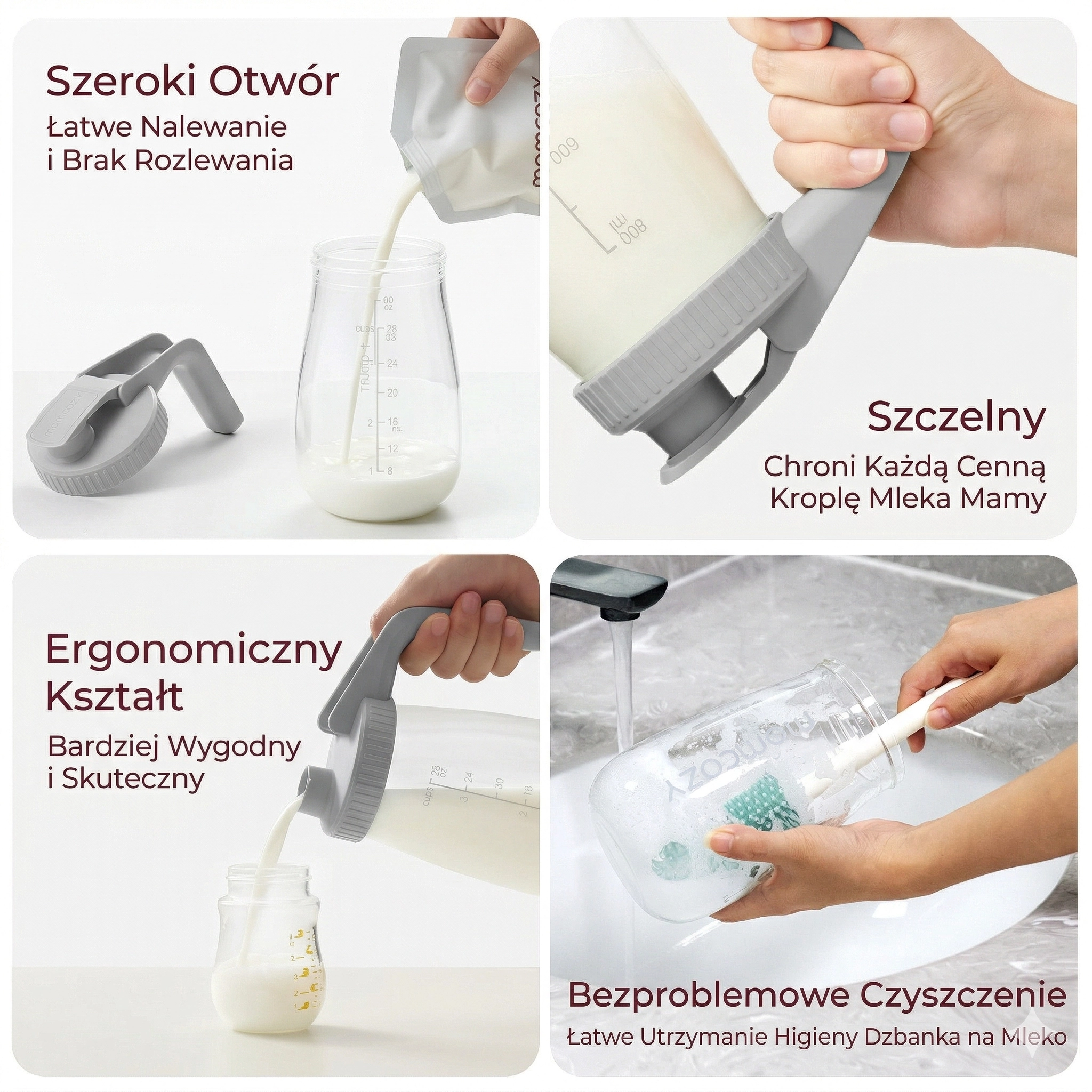 Momcozy GP01 Pilkas | 950 ml breast milk storage container aprašymas - Prekės nuotrauka