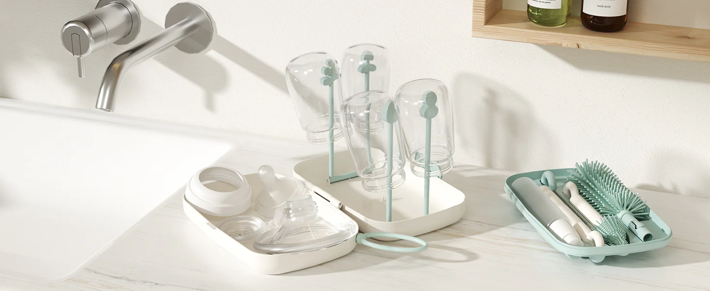 Momcozy LS001 7 in 1 Baby Bottle Set | Rinkinys szczotek do butelių | 7 w 1, rožinė aprašymas - Prekės nuotrauka