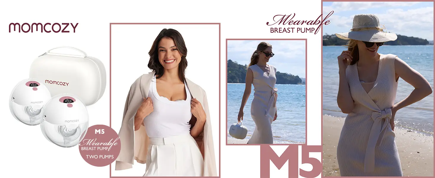 Momcozy M5 Single Electric Breast Pump Raudona, 160ml aprašymas - Prekės nuotrauka