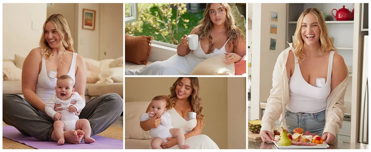 Momcozy S12 Pro Double Electric Breast Pump, Oranžinis, 180ml aprašymas - Prekės nuotrauka