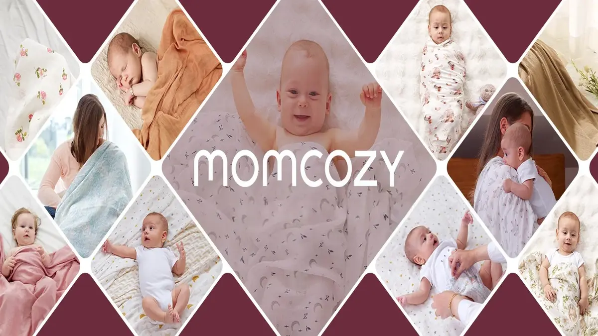 Rankšluostis Momcozy 4 kūdikių antklodžių pakuotė, vystyklai, 47 x 47 colių aprašymas - Prekės nuotrauka