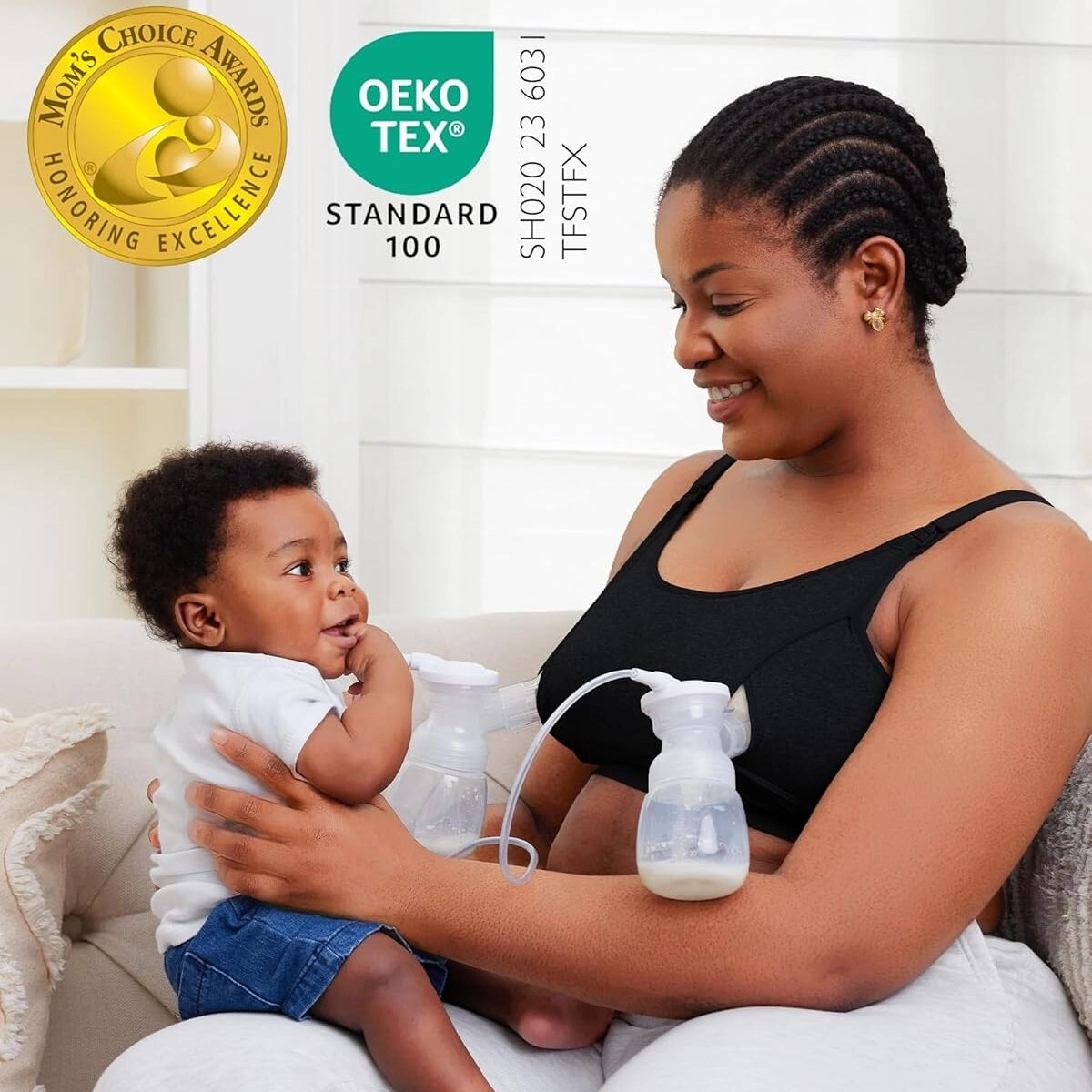 Momcozy YN08 (S), Hands-Free breast pump bra, Juodas aprašymas - Prekės nuotrauka