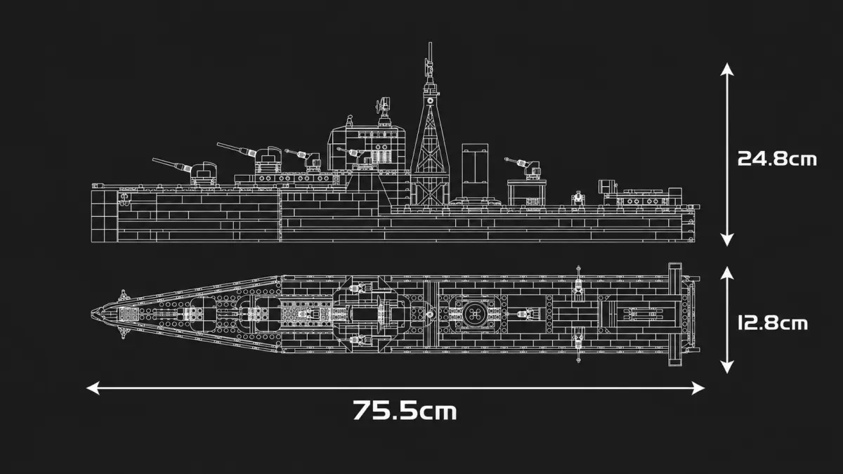 Mould King Mould King Battle-Class Destroyer 10133 | Rinkinys klocków | 1815 dalys aprašymas - Prekės nuotrauka
