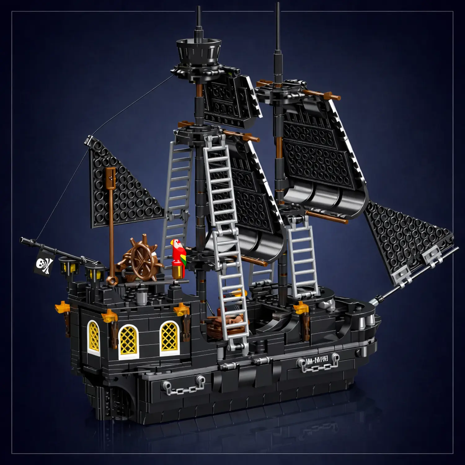 Mould King Mould King Juodas Pearl Pirate Ship 10195 | Rinkinys klocków | 932 dalys aprašymas - Prekės nuotrauka