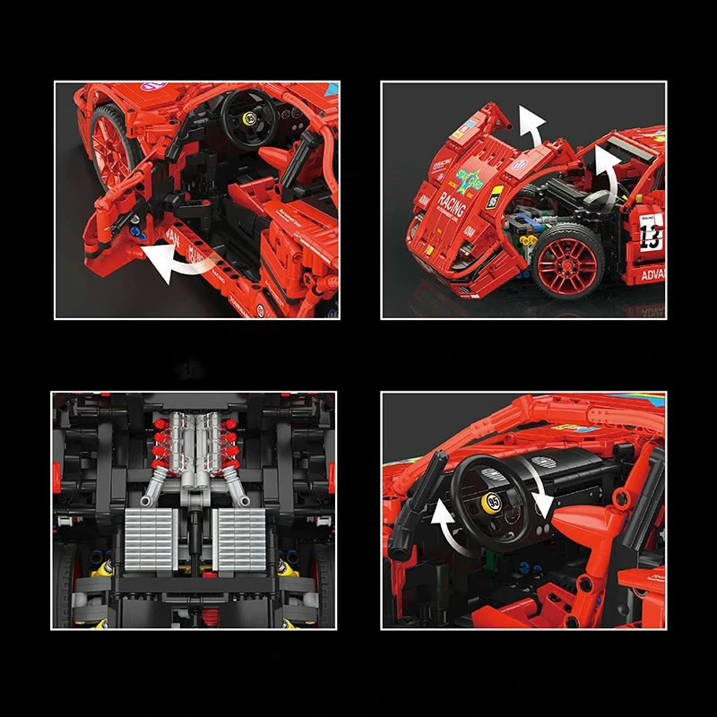 Mould King F40 Race Car 13095 | Rinkinys klocków | 2688 dalys aprašymas - Prekės nuotrauka