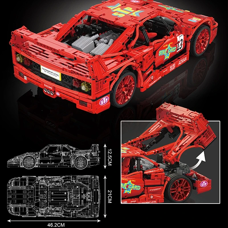MOULD KING - F40 RACE CAR | SET 13095 - 2688 PCS aprašymas - Prekės nuotrauka