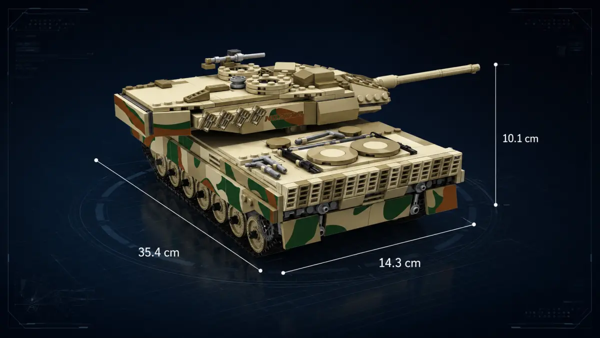 Mould King 20020s Leopard 2 Tank - 1100 det., valdomas pulteliu aprašymas - Prekės nuotrauka
