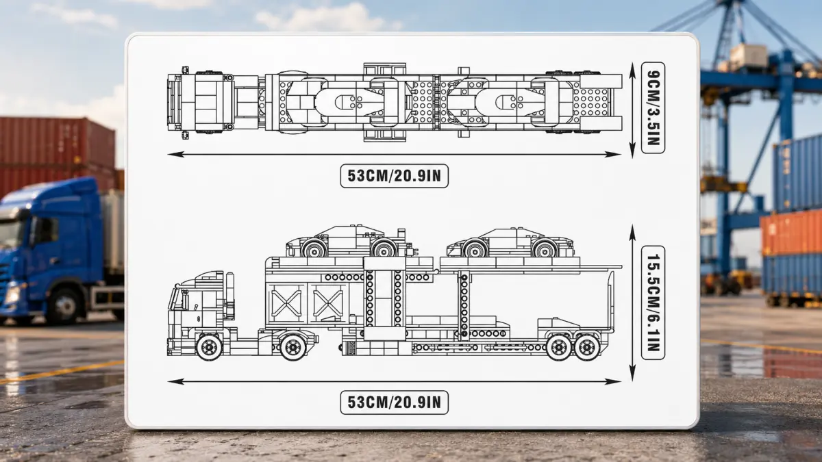 Mould King Mould King Sports Car Transporter Truck 24078 | Rinkinys klocków | 997 dalys aprašymas - Prekės nuotrauka