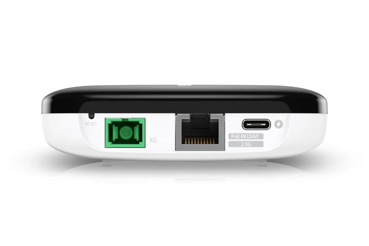 Maršrutizatorius Ubiquiti UISP-FIBER-XG | ONT | UISP Fiber XG, 1x XG-PON, 1x RJ45 2,5 Gb/s aprašymas - Prekės nuotrauka