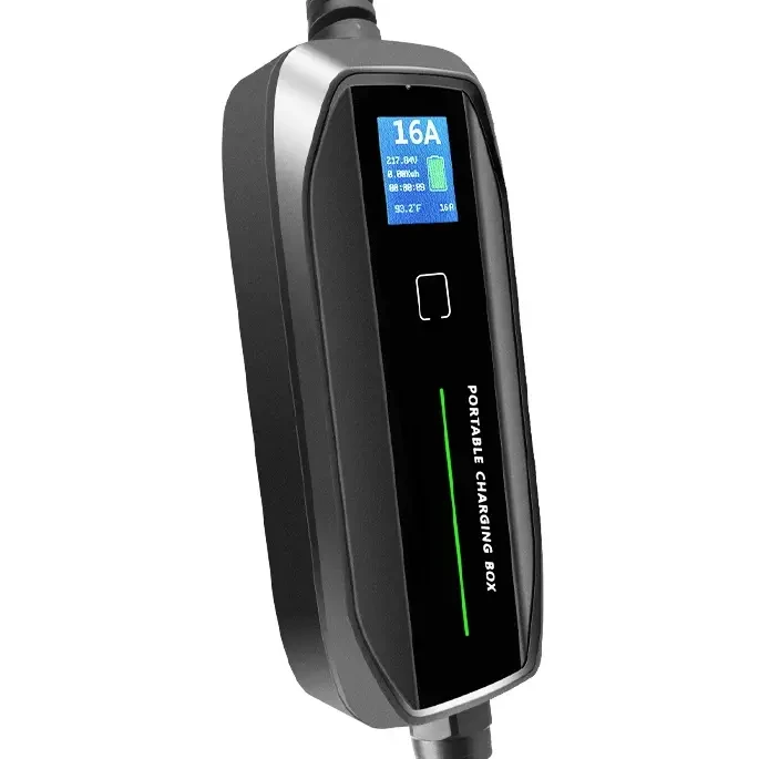 Portable Electric Car Charger Extralink BS-PCD030 16A 3.6kW Schuko, Single Phase, 5.5m, LCD Ekranas, IP67 aprašymas - Prekės nuotrauka
