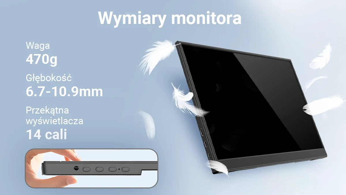 Extralink „Smart Life S15 14“ | Nešiojamas monitorius nešiojamiesiems kompiuteriams, telefonams ir žaidimų konsolėms | USB-C / „micro-HDMI“ aprašymas - Prekės nuotrauka Extralink „Smart Life S15 14“ | Nešiojamas monitorius nešiojamiesiems kompiuteriams, telefonams ir žaidimų konsolėms | USB-C / „micro-HDMI“ aprašymas - Prekės nuotrauka