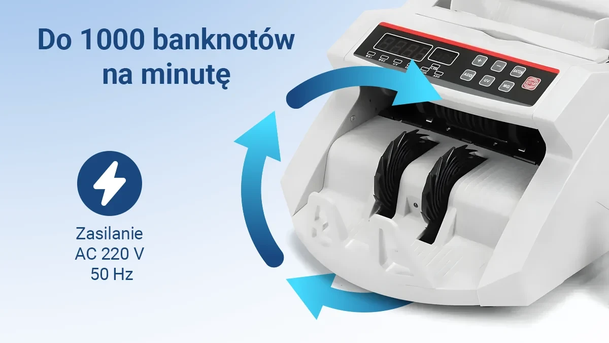 Extralink | Profesionalus banknotų skaičiuotuvas | UV MGF baltas aprašymas - Prekės nuotrauka