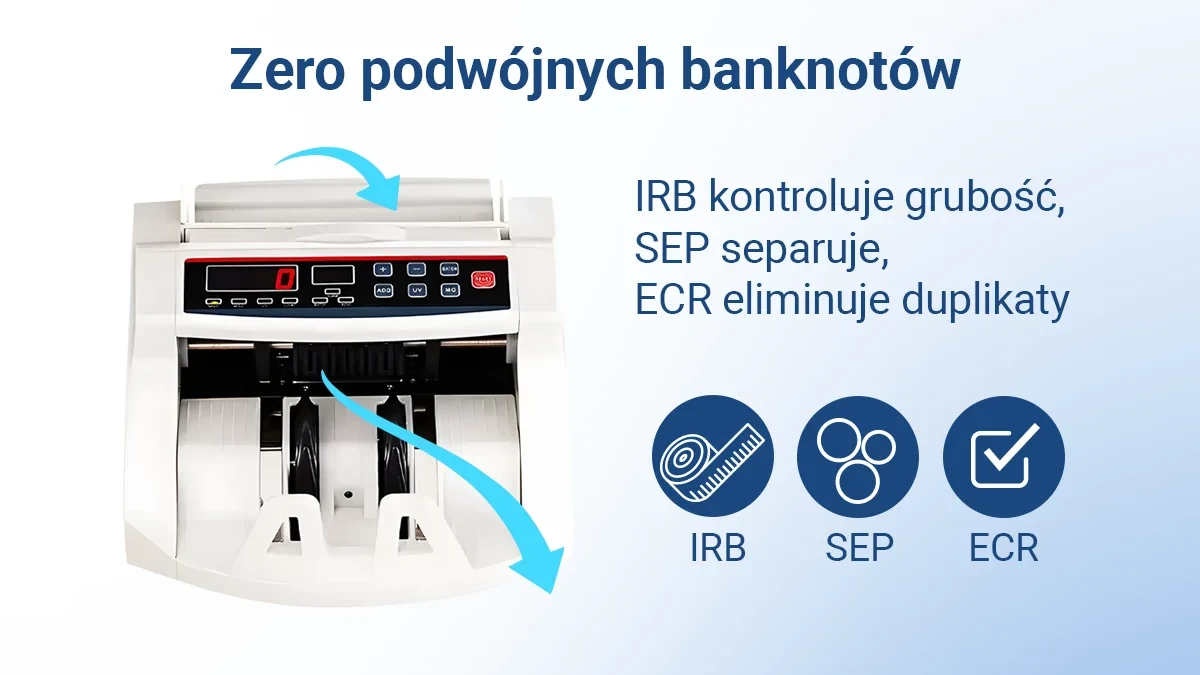 Extralink | Profesionalus banknotų skaičiuotuvas | UV MGF baltas aprašymas - Prekės nuotrauka