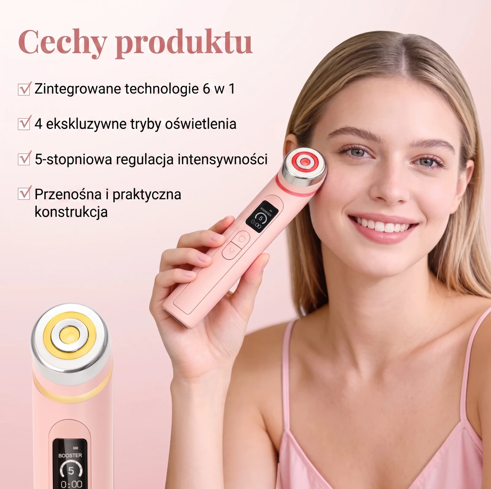 Extralink Stay Beauty Booster Rožinė, Facial care device, aprašymas - Prekės nuotrauka