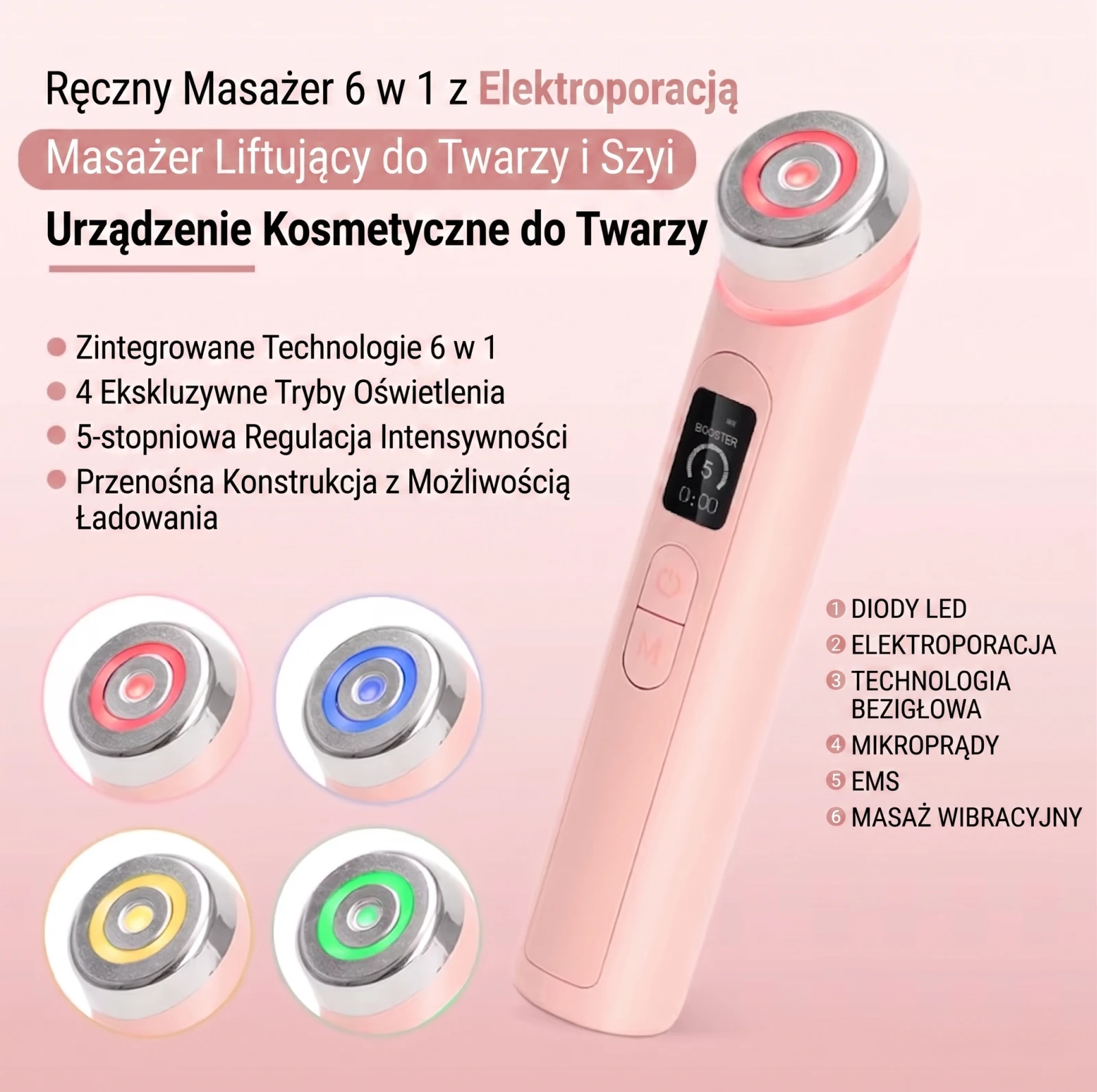 Extralink Stay Beauty Booster Rožinė, Facial care device, aprašymas - Prekės nuotrauka