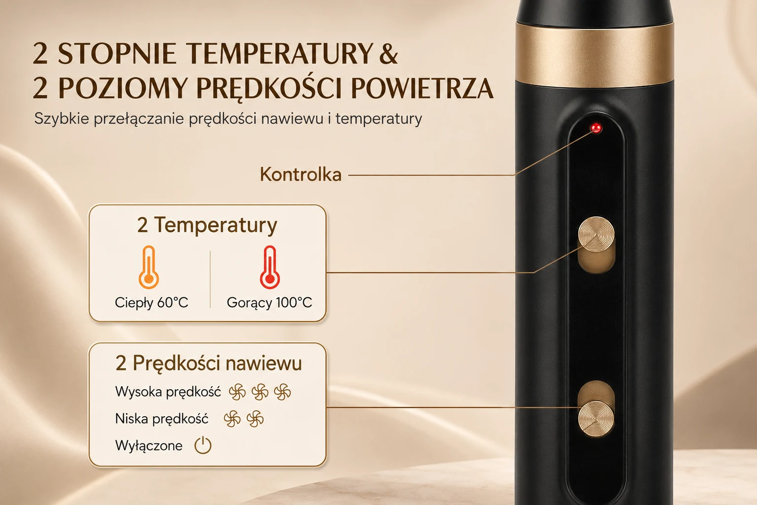 Extralink Stay Beauty M-17934, curling dryer thermal brush 5-in-1, with ionisation, 1000W, adjustable, 5 attachments aprašymas - Prekės nuotrauka