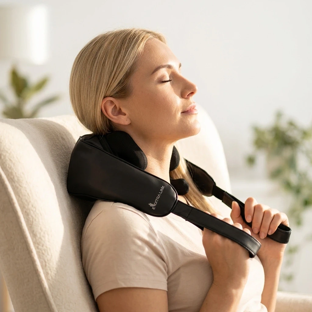 StayFit by Extralink Neck Massager, Wireless massager for neck, nape, shoulders and back, 2000mAh 25W aprašymas - Prekės nuotrauka
