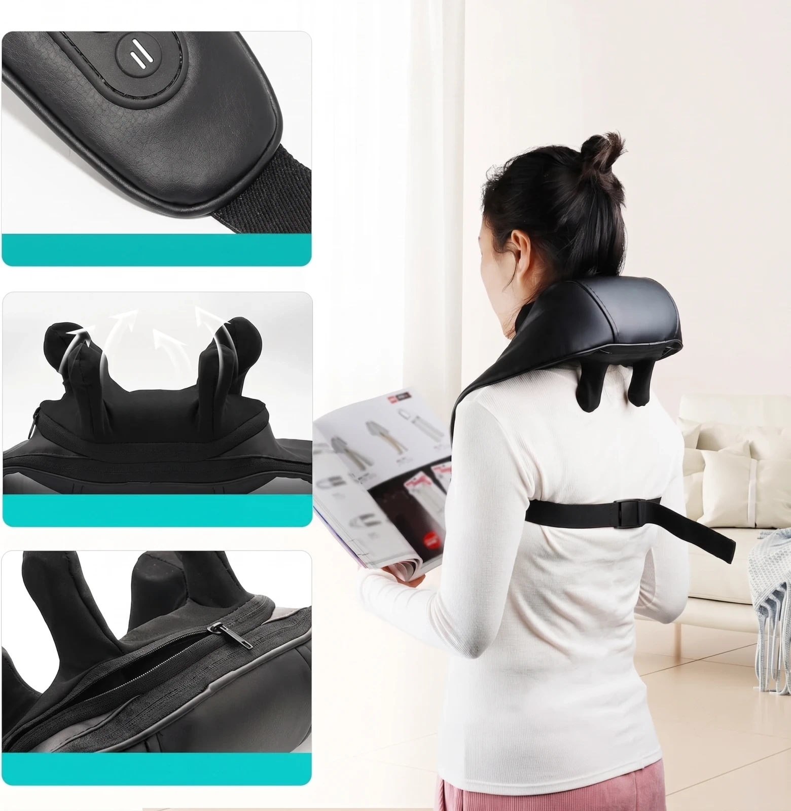 StayFit by Extralink Neck Massager, Wireless massager for neck, nape, shoulders and back, 2000mAh 25W aprašymas - Prekės nuotrauka