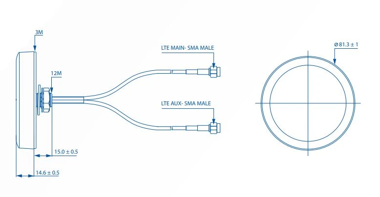 Teltonika 003R-00252 | LTE antena | Stogas su SMA jungtimis, COMBO MIMO aprašymas - Prekės nuotrauka