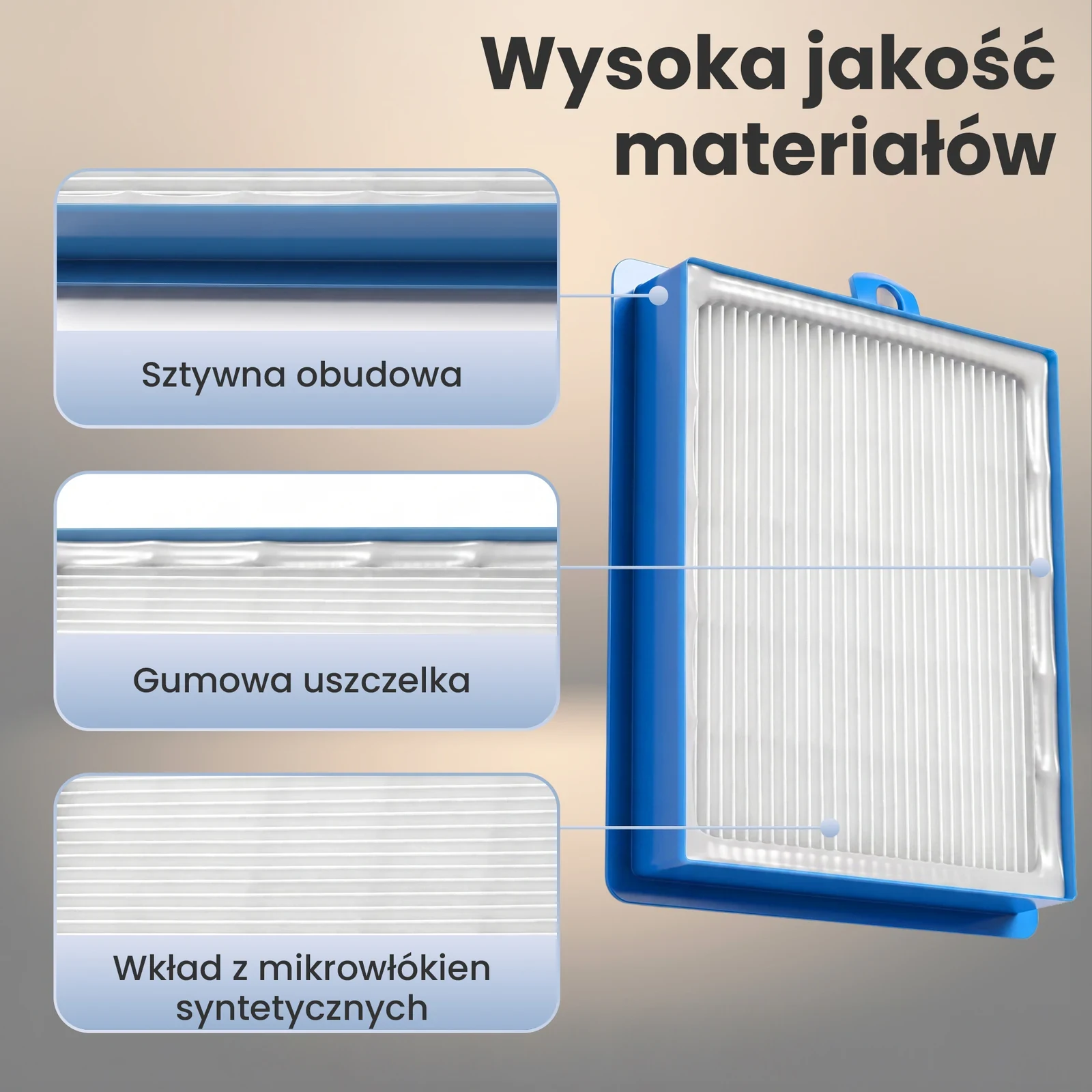 Extralink Zelmer 5000.0050 ZVCA050H, Air filter, replacement aprašymas - Prekės nuotrauka