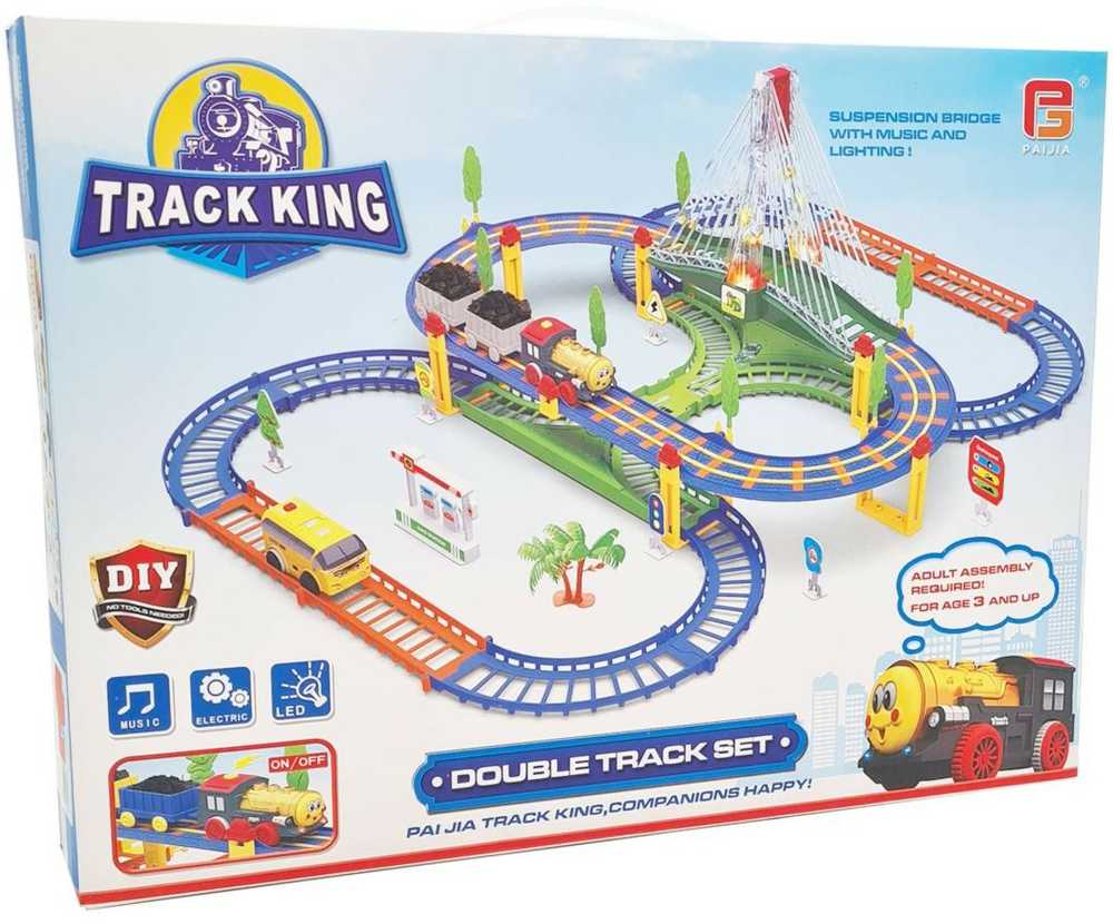 „Extralink Kids“ | Elektronė Track King | su baterijomis maitinamu lokomotyvu ir automobiliu