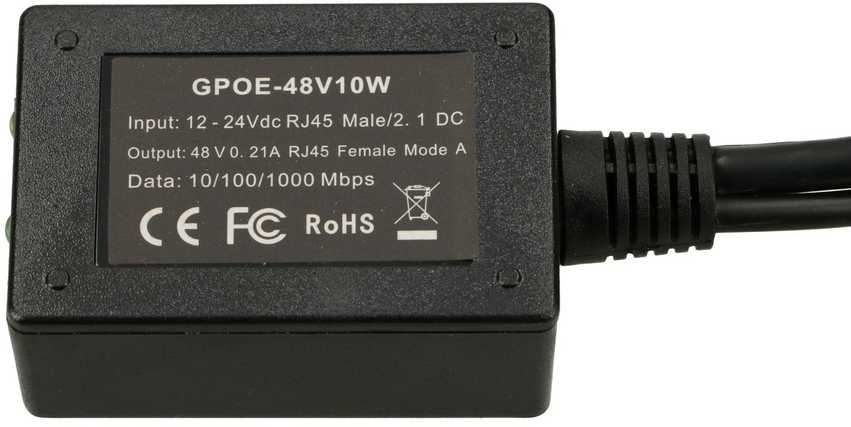 ExtraLink 1 UOSTO GIGABIT POE INJECTOR SU 10- 30V -48V INVERTER