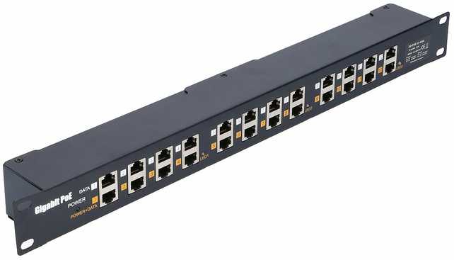 EXTRALINK 12 Port Passive arba 802.3af/at PoE Injector 1 GbE 18v ~ 57v DC Rack 19"
