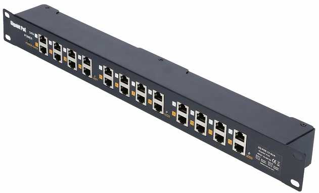 EXTRALINK 12 Port Passive arba 802.3af/at PoE Injector 1 GbE 18v ~ 57v DC Rack 19"