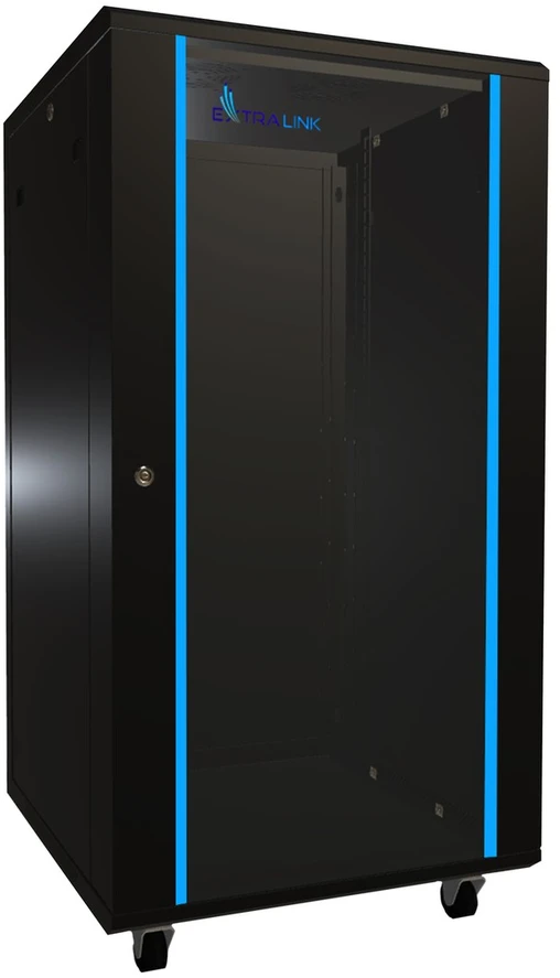EXTRALINK 22U 600X600 stovima spintelė juodas
