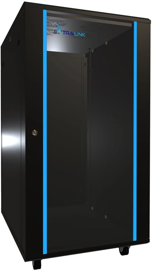 EXTRALINK 22U 600X800 stovima spintelė juodas