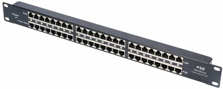 EXTRALINK 24 prievadų pasyvus PoE purkštukas / adapteris 10/100Mbps 12v ~ 48v DC stovas 19"