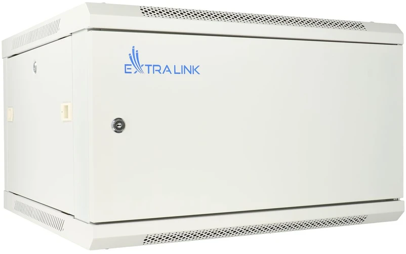 EXTRALINK 6U 600X600 ASP sieninė spintelė metalinių durų pilka