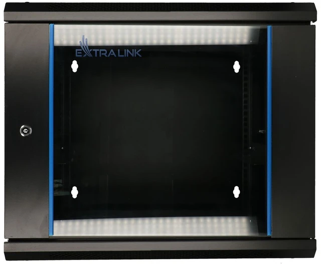 EXTRALINK 6U 600X600 AZH sieninė spintelė sūpynės tipo juodas