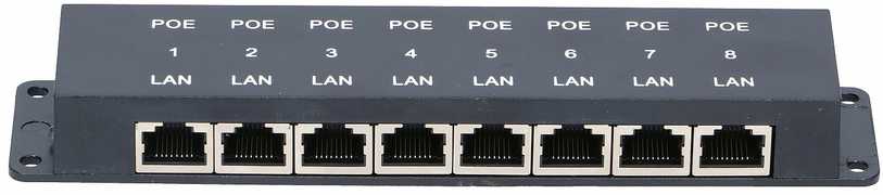 „Extralink“ 8 prievadų | PoE injektorius | 8x 100Mb/s RJ45