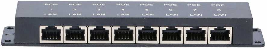 „Extralink“ 8 prievadų | PoE injektorius | 8x 100Mb/s RJ45
