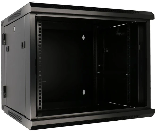 EXTRALINK 9U 600X600 AZH sieninė spintelė sūpynės tipo juodas