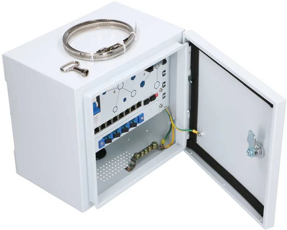 Šakotuvas Extralink atlasas | Išorinis PoE jungiklis | 8x RJ45 1000Mb/s PoE, 2x SFP, 120W, aktyvus aušinimas
