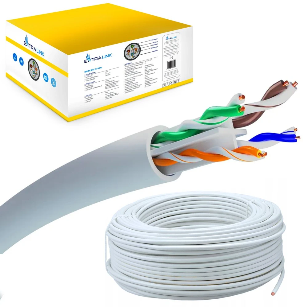 EXTRALINK CAT6 UTP U/UTP V2 vidaus vytos poros 305m